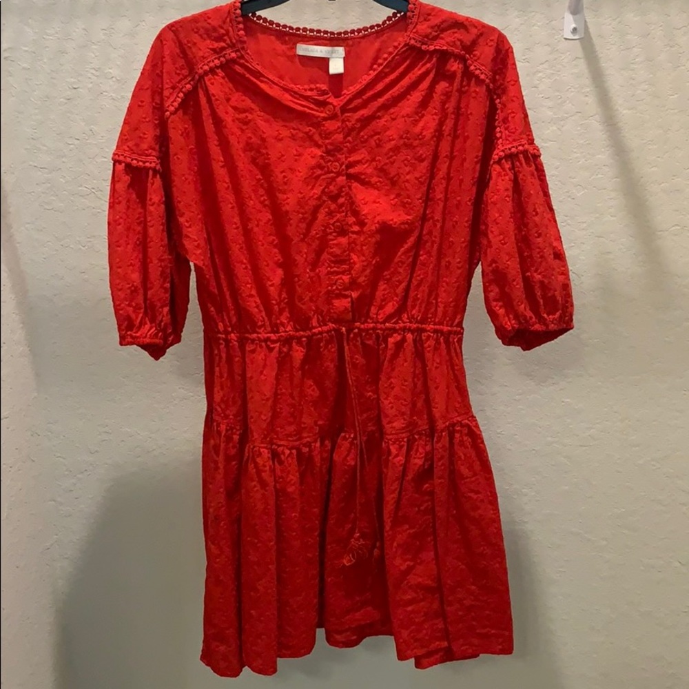 Red mini dress